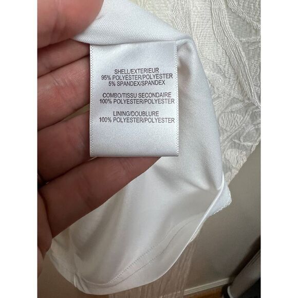 One33 Social Light Ivory Fringe Jacquard Dress NWT Sz. 6 - Picture 8 of 9